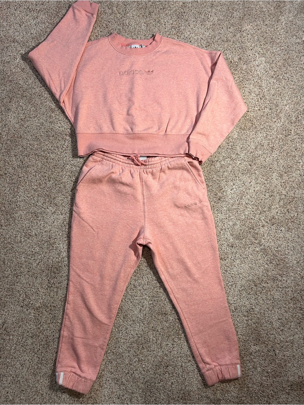 Adidas Pink Tracksuit Set Sweatshirt & Pants size M